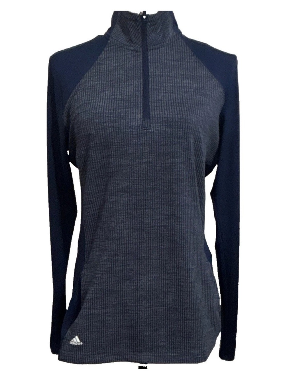 adidas Women's Navy Half-Zip Long Sleeve Performance Top